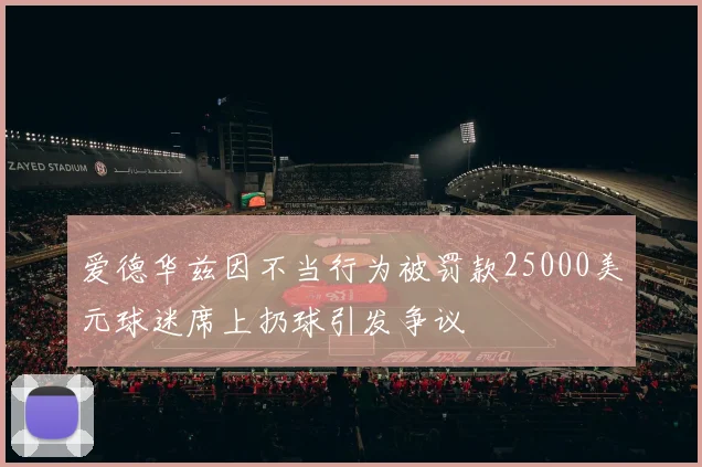 爱德华兹因不当行为被罚款25000美元球迷席上扔球引发争议